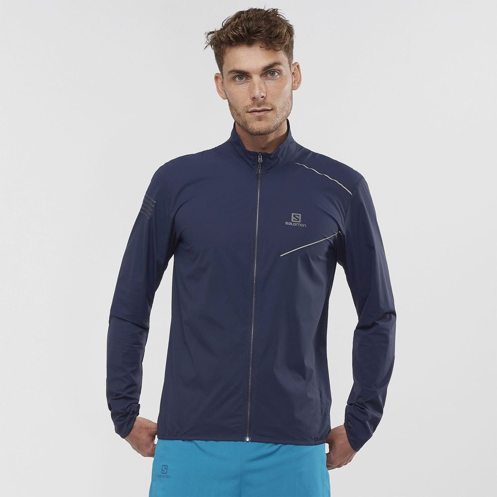 Salomon Israel SENSE M - Mens Wind Breakers - Navy (PGOJ-65380)